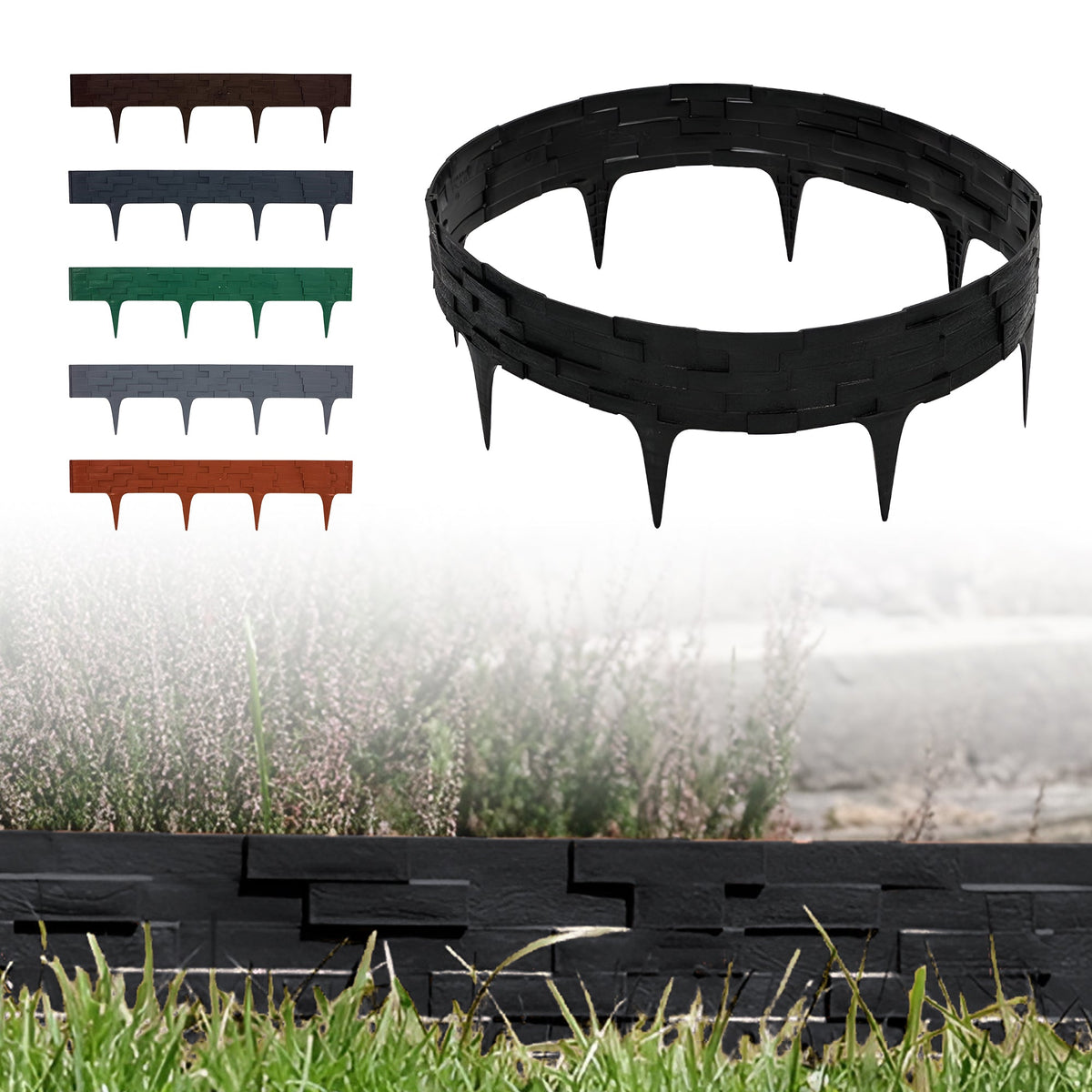 3,16 m lange Gartenbeeteinfassung in Steinoptik