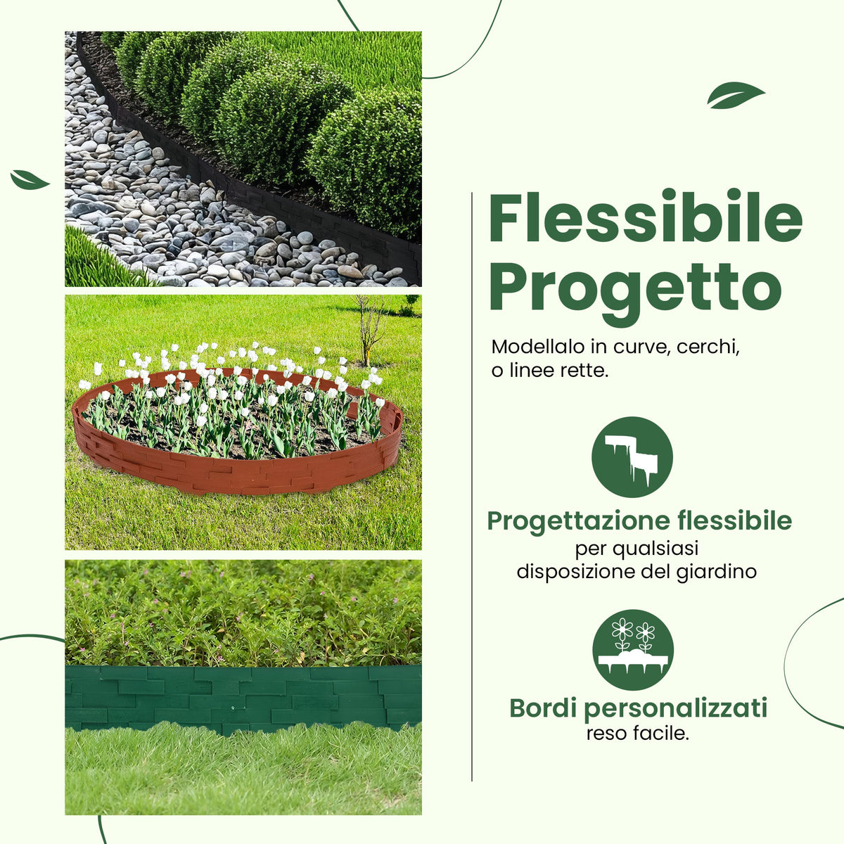 Bordo per letto da giardino effetto pietra da 3,16 m
