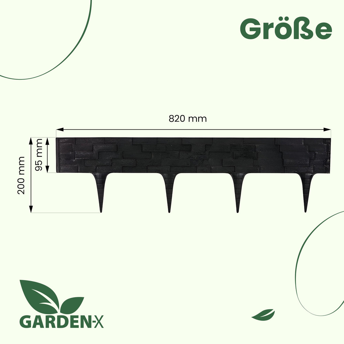 3,16 m lange Gartenbeeteinfassung in Steinoptik