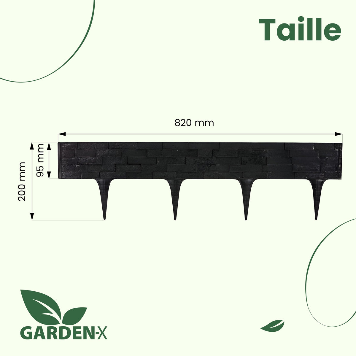 Bordure de lit de jardin effet pierre de 3,16 m