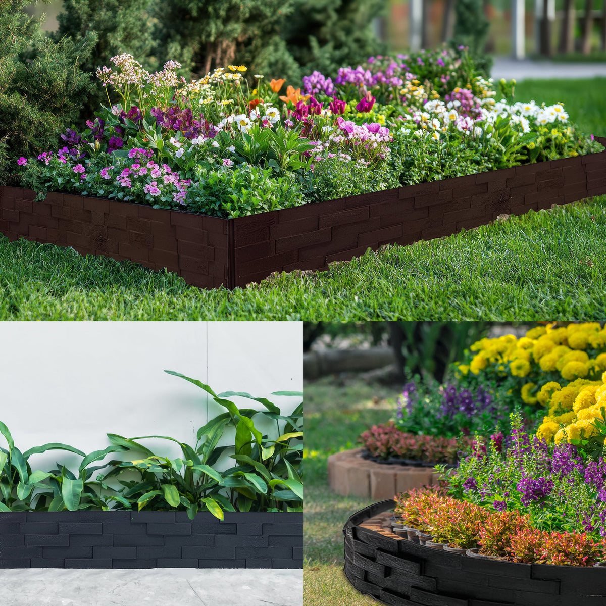 Bordure de lit de jardin effet pierre de 3,16 m