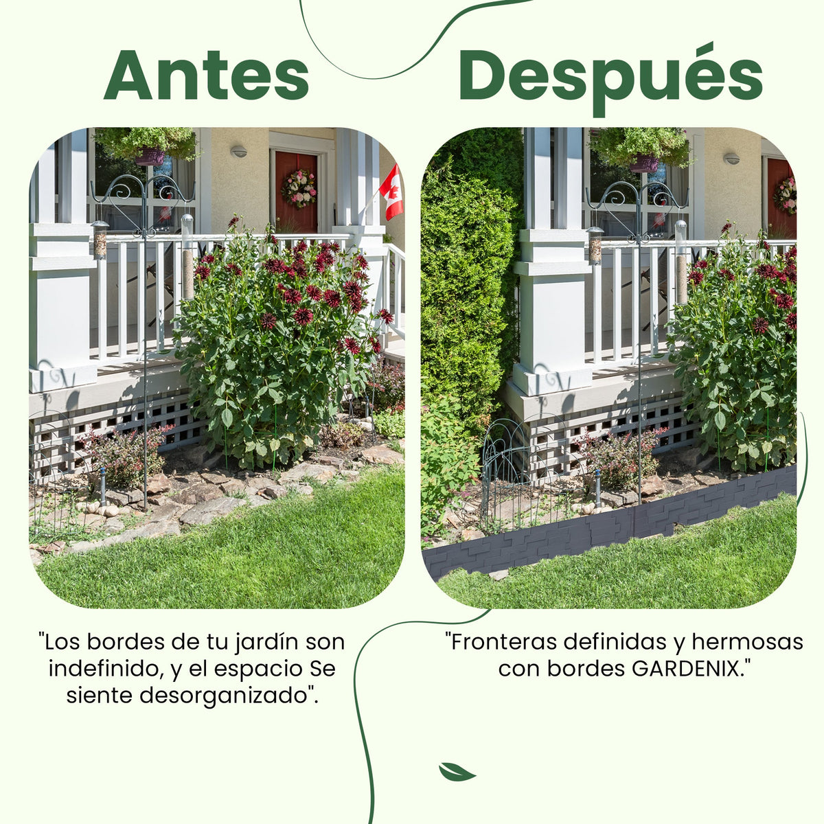 Borde de cama de jardín con efecto piedra de 3,16 m