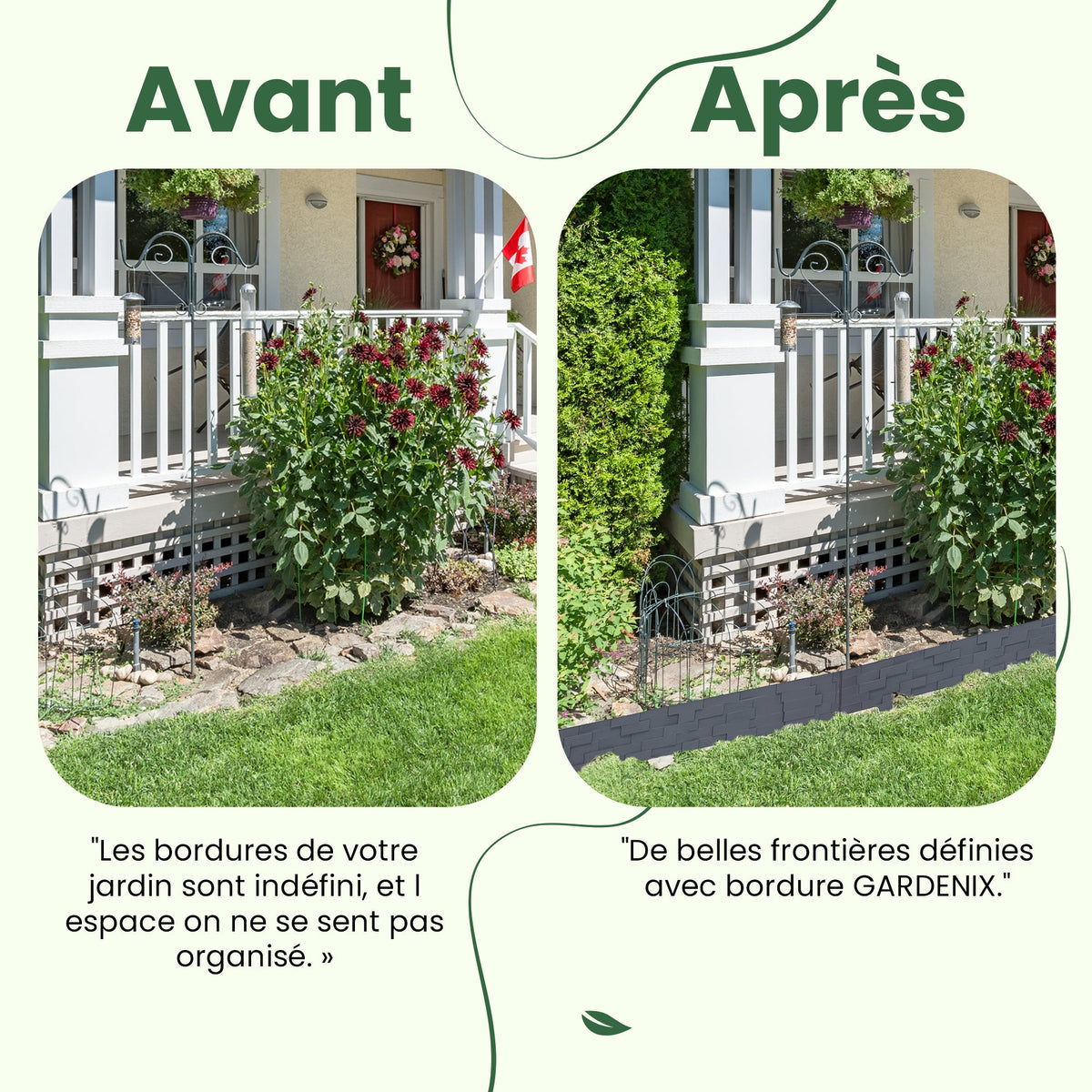 Bordure de lit de jardin effet pierre de 3,16 m