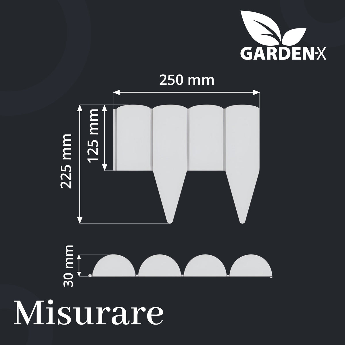 Bordo da giardino effetto legno - Prato flessibile da 2,5 m & Bordo per aiuola