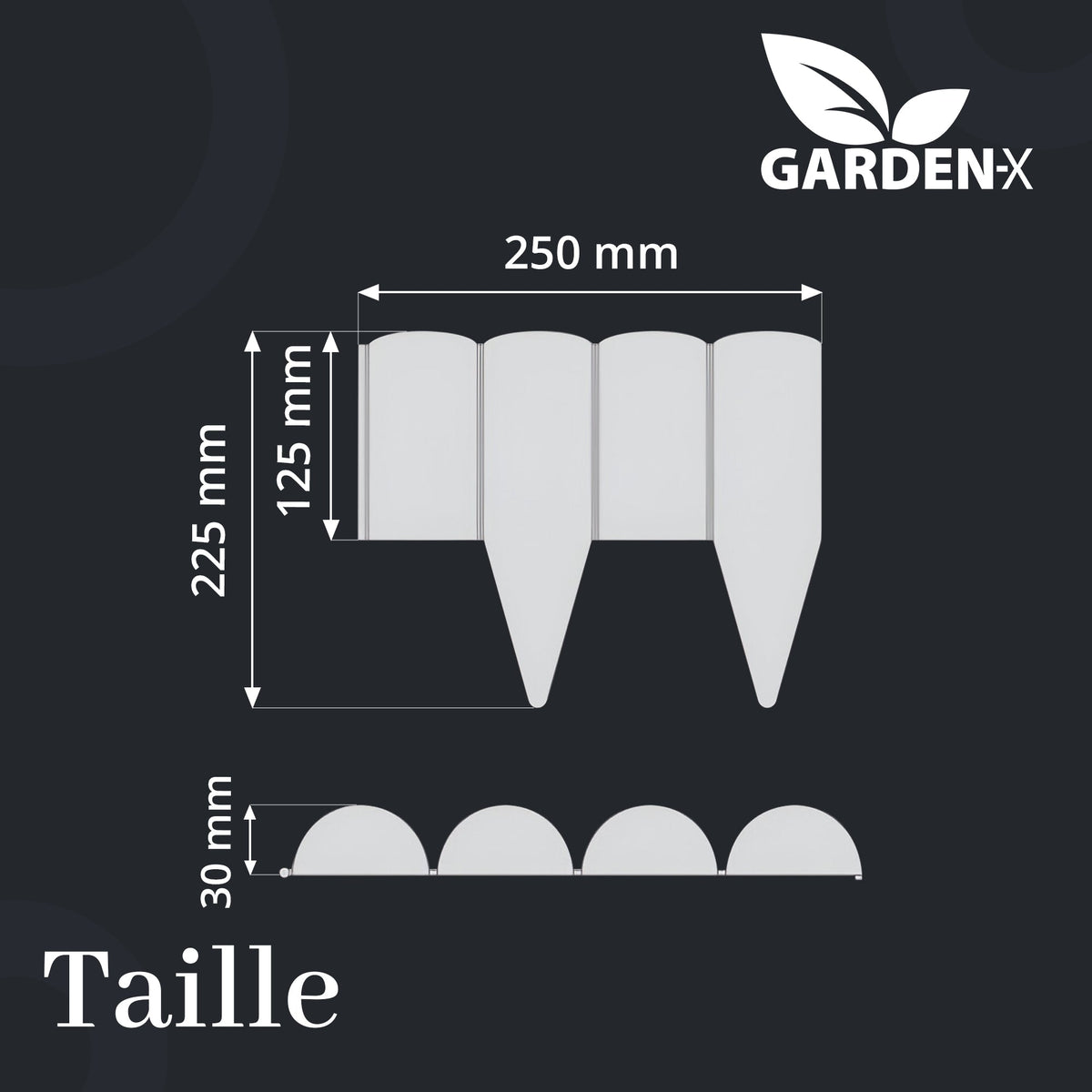 Bordure de jardin effet bois - Pelouse flexible 2,5 m & Bordure de parterre de fleurs