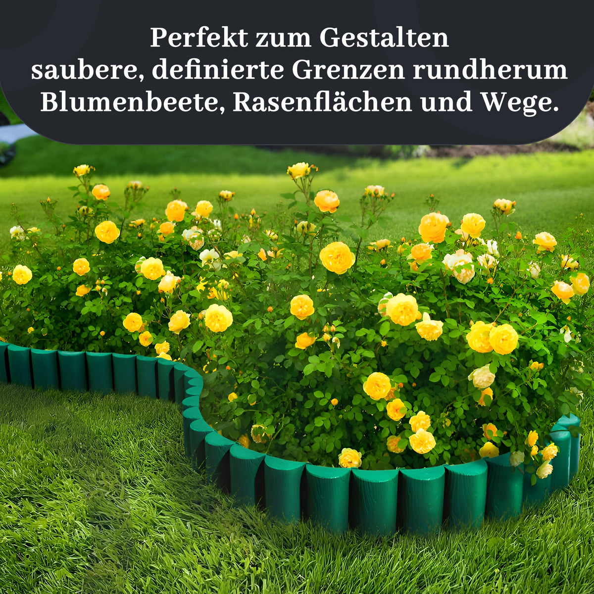 Garteneinfassung in Holzoptik – 2,5 m flexibler Rasen & Blumenbeetumrandung