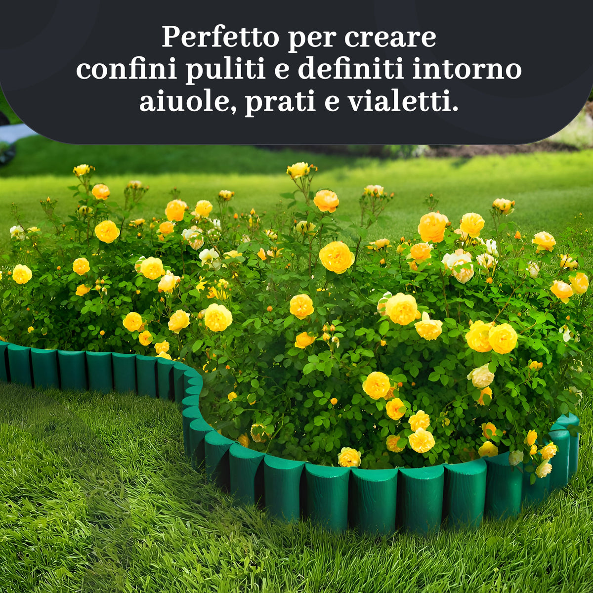 Bordo da giardino effetto legno - Prato flessibile da 2,5 m & Bordo per aiuola