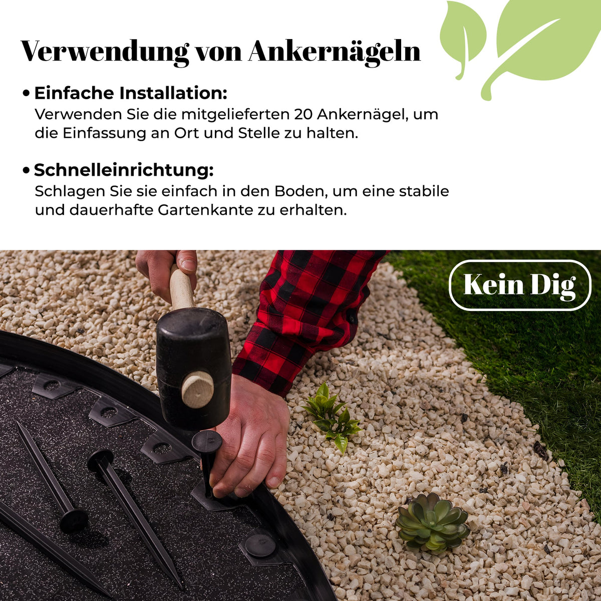 10 m flexible Rasenkante – hellgraue, wetterbeständige Beeteinfassung