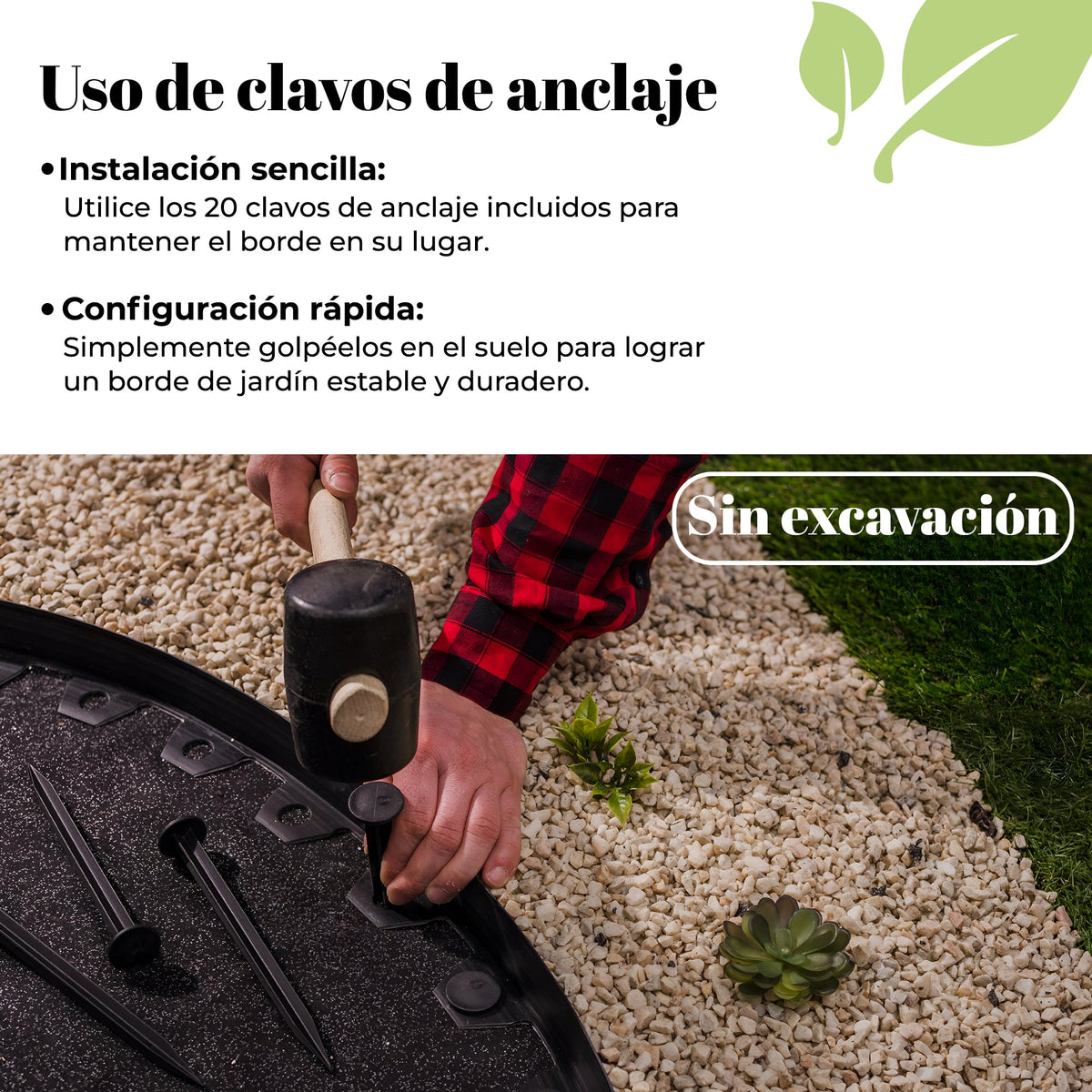 Borde de césped flexible de 10 m: borde de parterre de flores gris claro, resistente a la intemperie