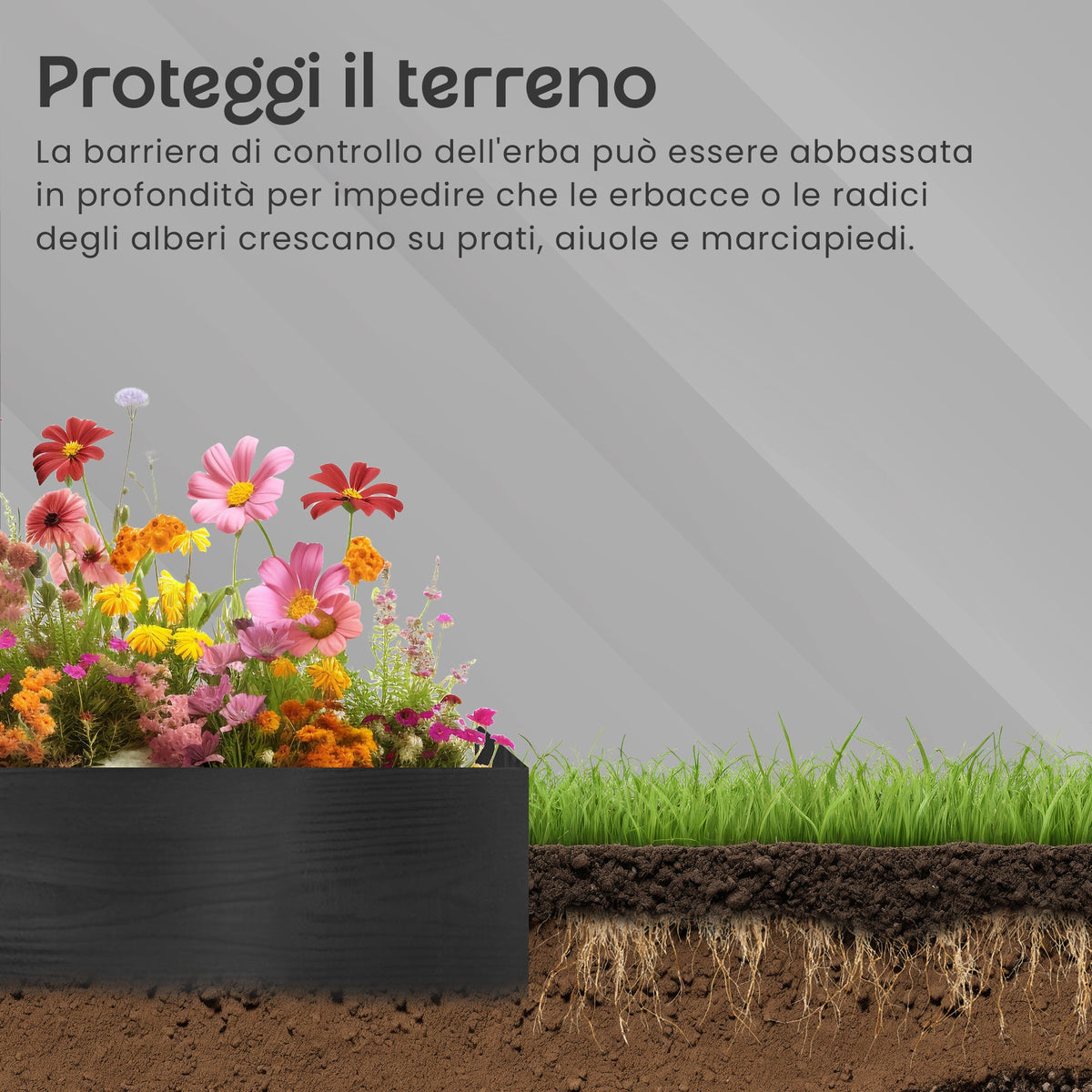 Bordo per prato verde flessibile effetto legno da 10 m