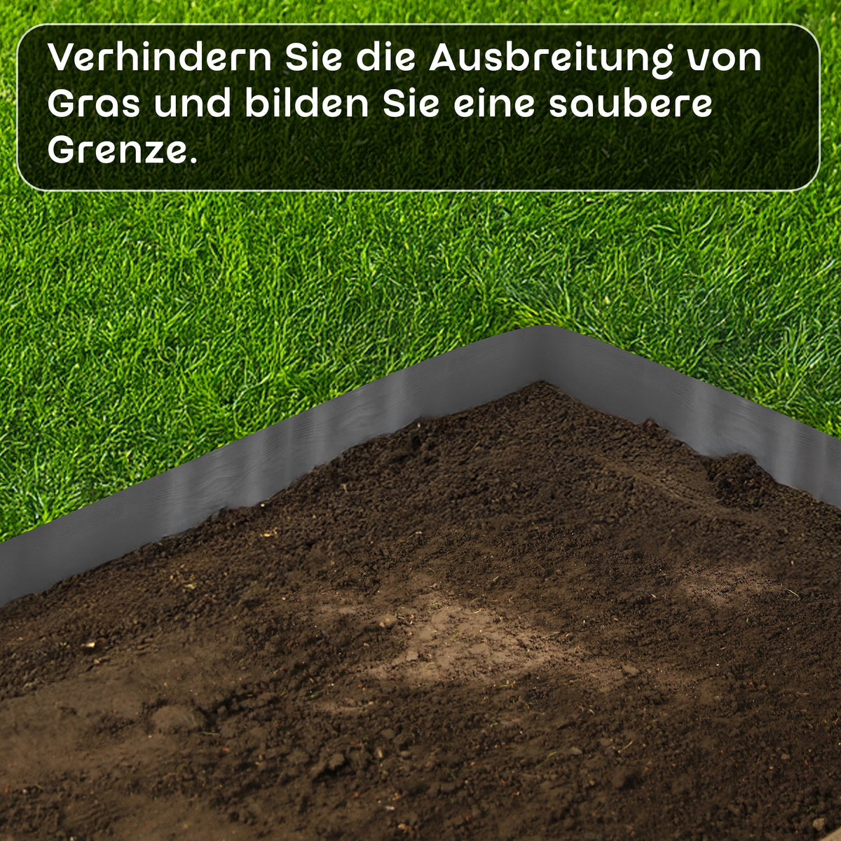 10 m grüne, flexible Rasenkante in Holzoptik