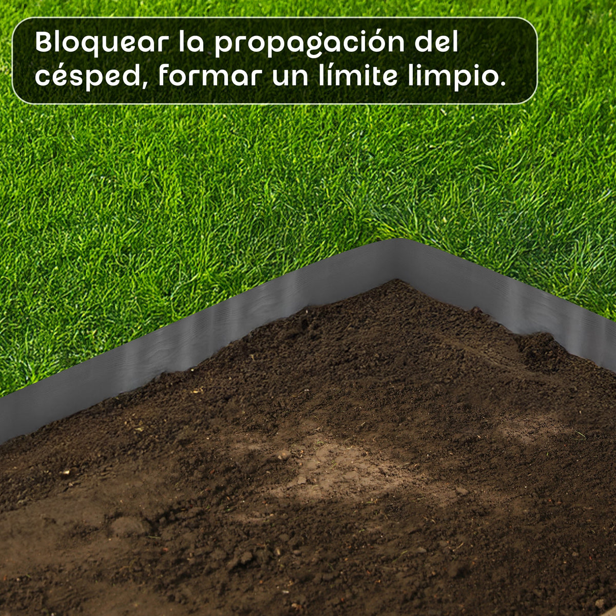 Borde de césped flexible con aspecto de madera verde de 10 m
