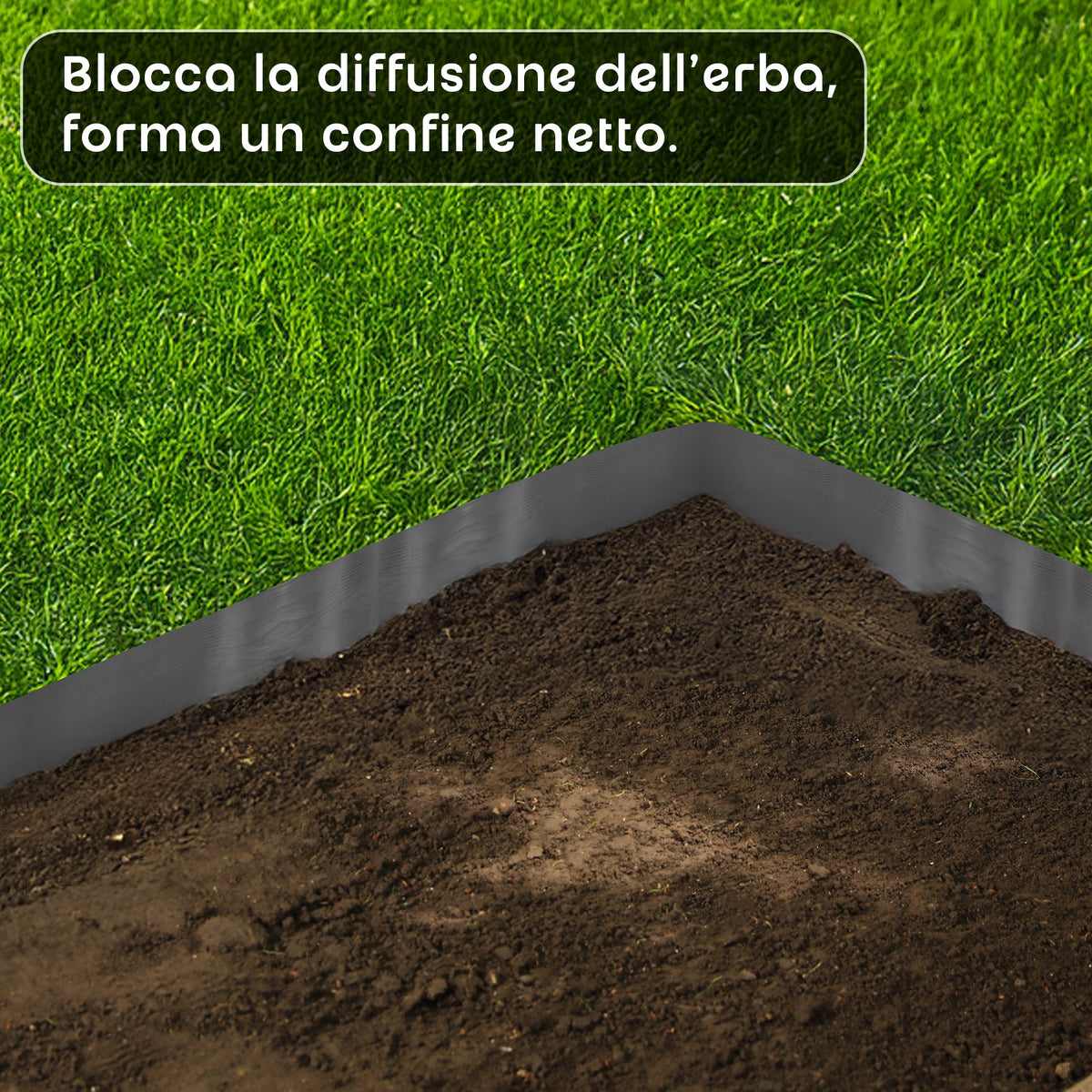 Bordo per prato verde flessibile effetto legno da 10 m