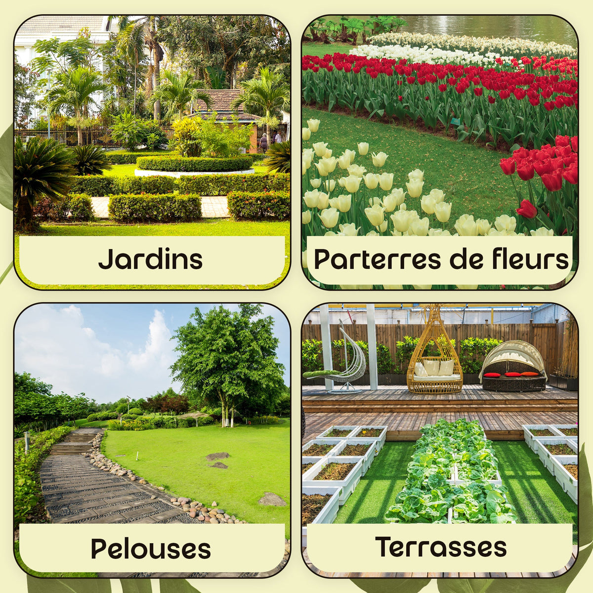 Bordure de pelouse effet rotin 3,9 m - Gris