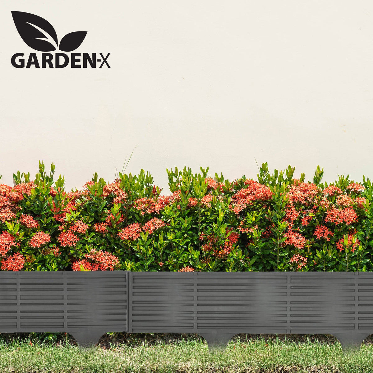 Bordure de palissade de jardin en plastique gris - 5 modules, 3,9 m résistant aux UV