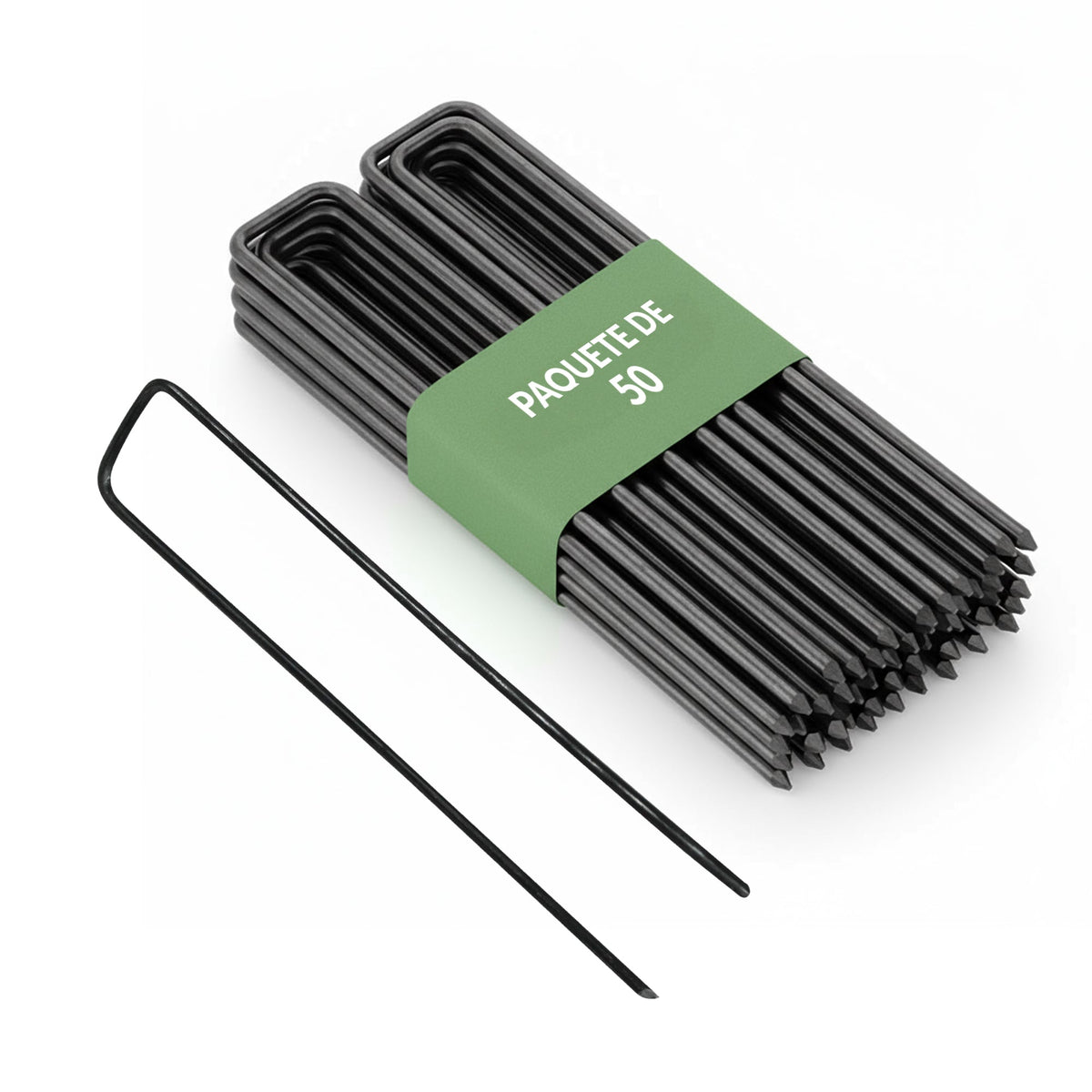 100x estacas de tierra - clavijas de acero galvanizado de 200 mm para redes de vellón de jardín