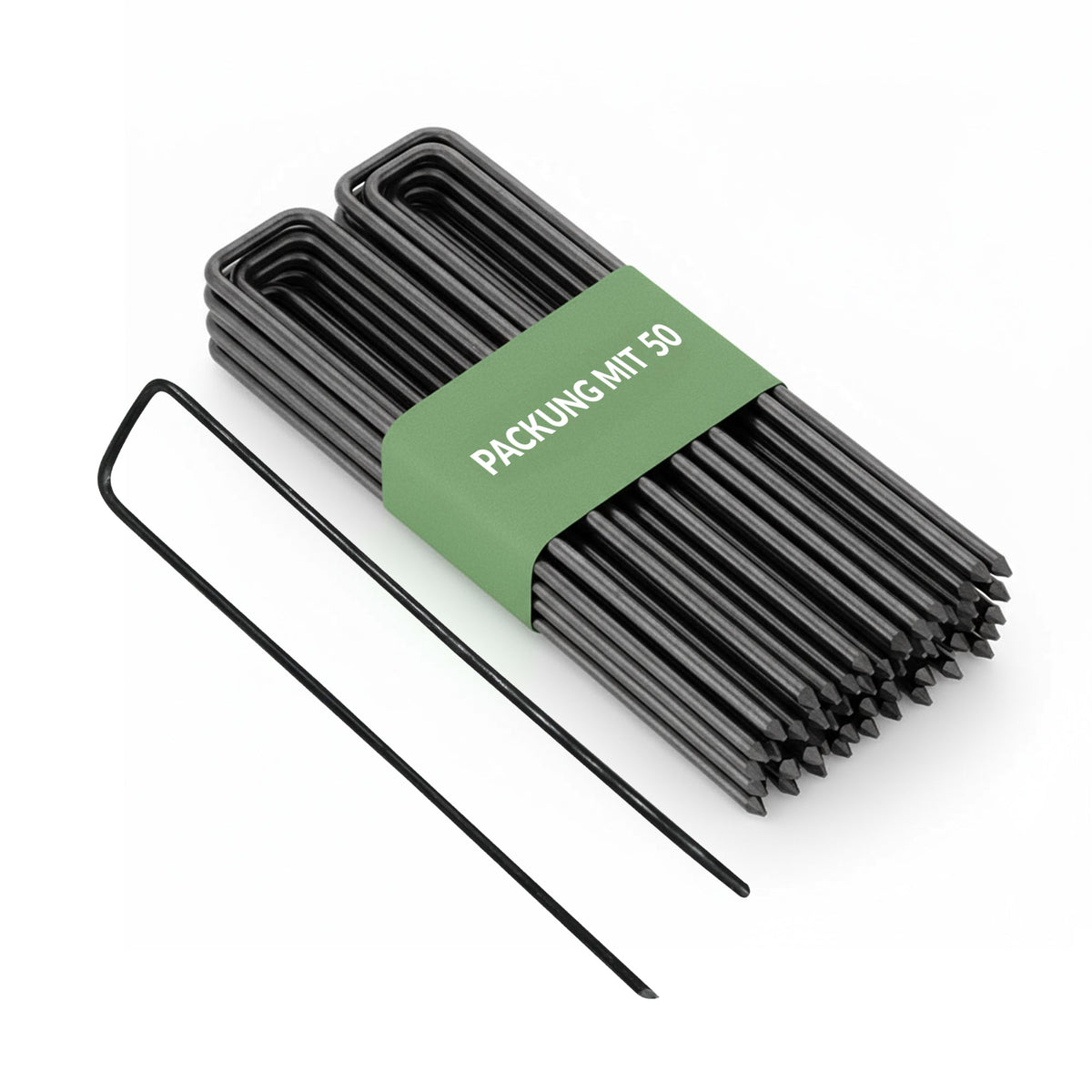 100x Erdspieße – 200 mm verzinkte Stahlheringe für Gartenvliesnetze