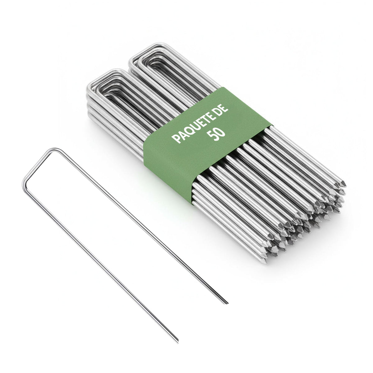 100x estacas de tierra - clavijas de acero galvanizado de 200 mm para redes de vellón de jardín