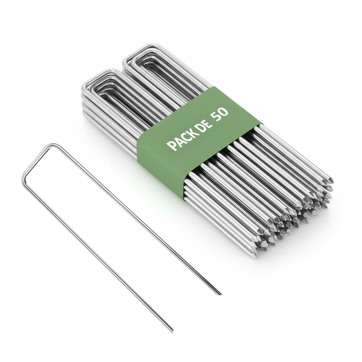 100x piquets de sol - piquets en acier galvanisé de 200 mm pour polaire de jardin & filets