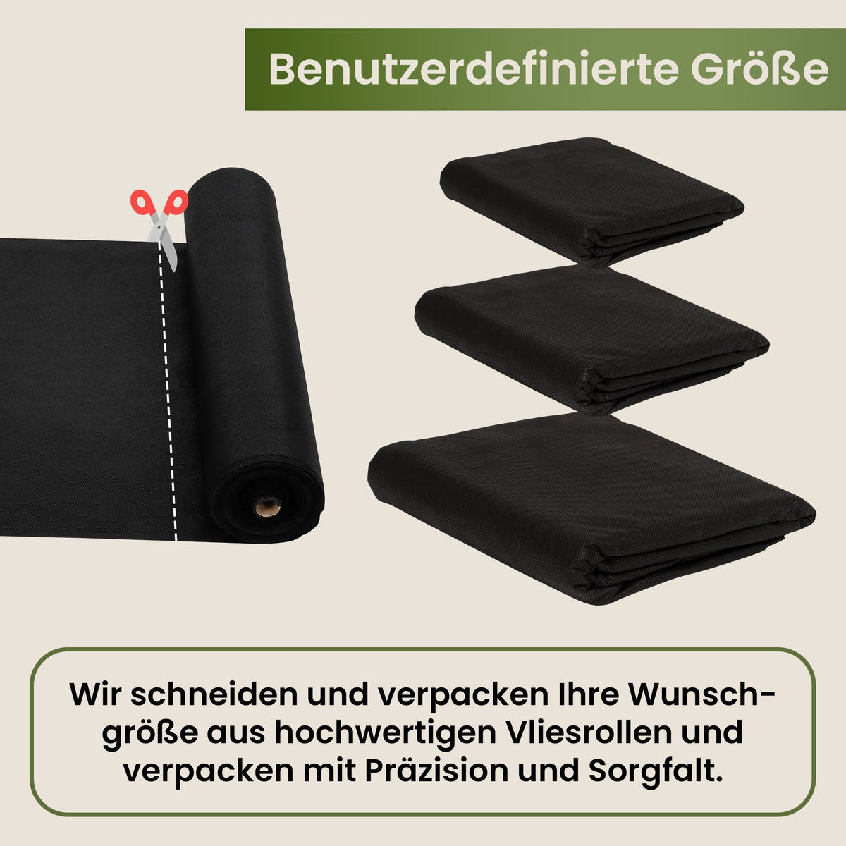 Unkrautvlies – UV-beständiges schwarzes Vlies mit 50 Ankern