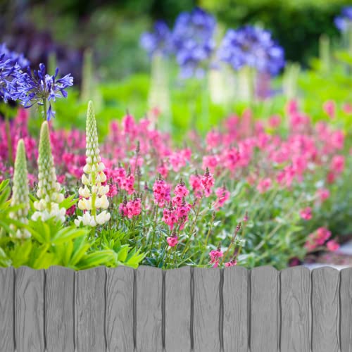 Carregar imagem no visualizador da Galeria, GARDENIX 2.3 m Wood Effect Flower Bed Edging Lawn Edging Garden Palisade Fence
