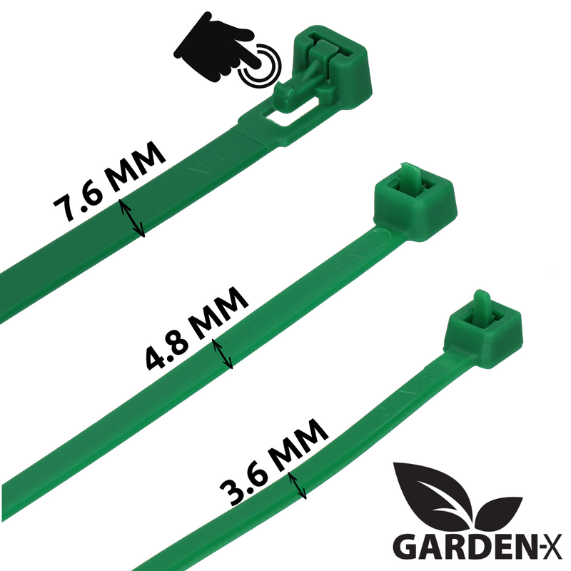 Załaduj obraz do przeglądarki galerii, GARDENIX Plant Ties, Cable Ties Pack of 100 Reusable, Adjustable Green
