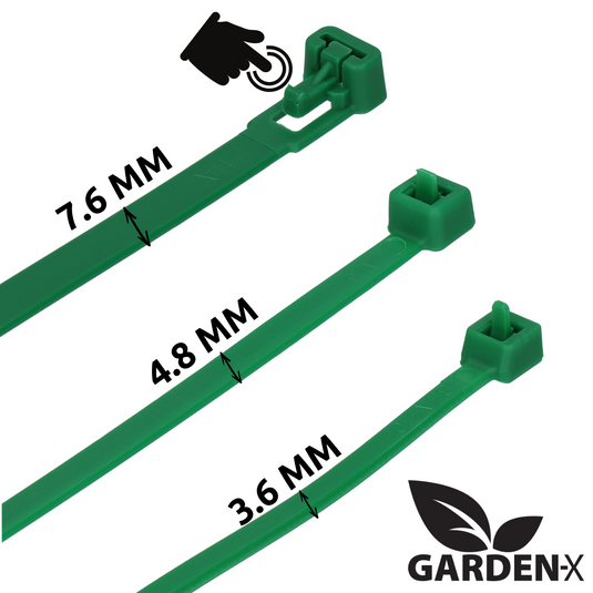 GARDENIX Plant Ties, Cable Ties Pack of 100 Reusable, Adjustable Green