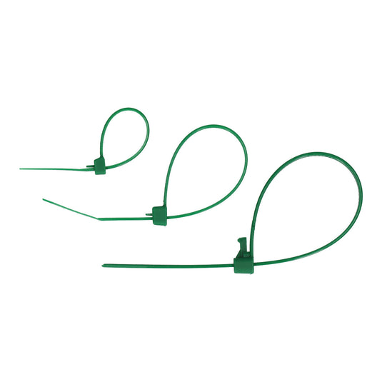 GARDENIX Pflanzenbinder, Kabelbinder 100 Stück Wiederverwendbar, Verstellbarer grün