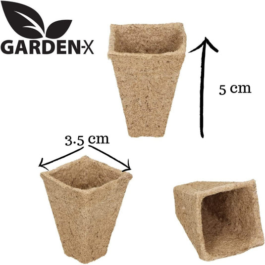 GARDENIX Propagation plate with saucer with 112 seed pots made of peat (square, diameter 3.5 cm x 5 cm)