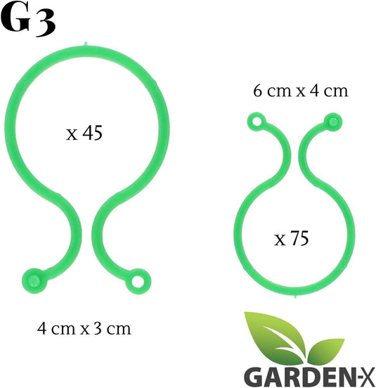 GARDENIX 120 stuks (2 maten) plantenclips plantenclips voor groente-tomatenplantenondersteuning komkommer, erwt, aubergine, bonen en bloemen zoals orchideeën