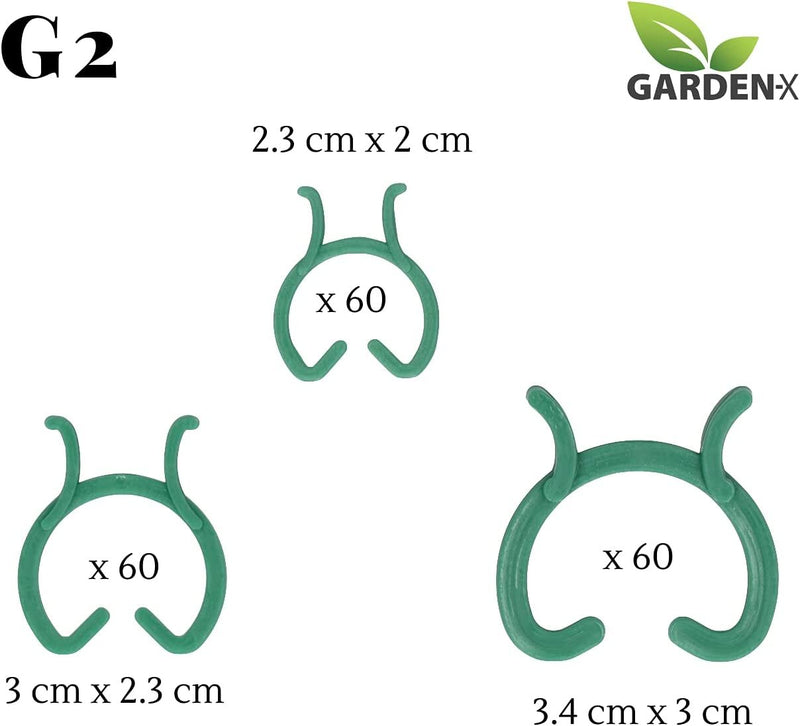 Carica immagine in Galleria Viewer, GARDENIX 180 Pcs (3 Sizes) Plant Clips Plant Clips for Vegetable Tomato Plant Support Cucumber, Pea, Eggplant, Beans and Flowers Like Orchids
