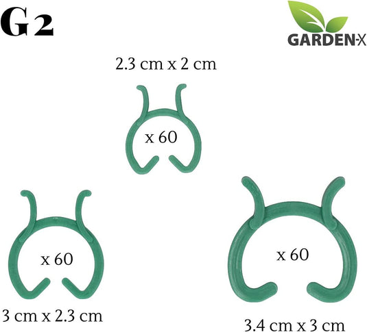 GARDENIX 180 Pcs (3 Sizes) Plant Clips Plant Clips for Vegetable Tomato Plant Support Cucumber, Pea, Eggplant, Beans and Flowers Like Orchids