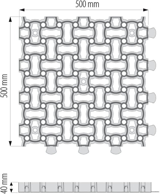 GARDENIX 4 kusy/1 m² Puzzle Paddockplatten Paddockplatte Rasengitter (50 x 50 x 4 cm/Stück)
