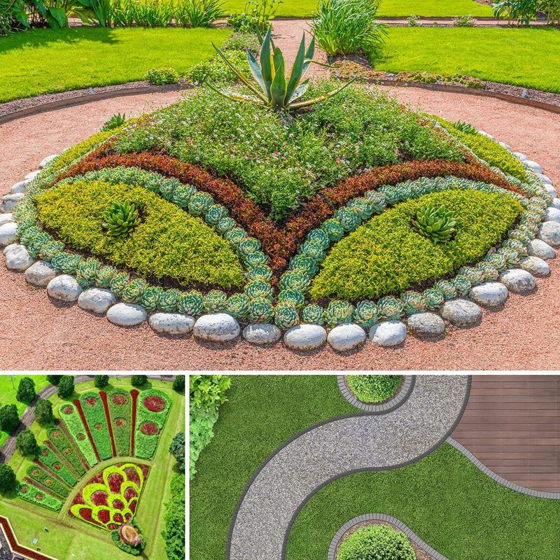 Carica immagine in Galleria Viewer, GARDENIX Flexible LineBORDER plastic lawn edging, 20 ground anchors, length 10m, height 4cm
