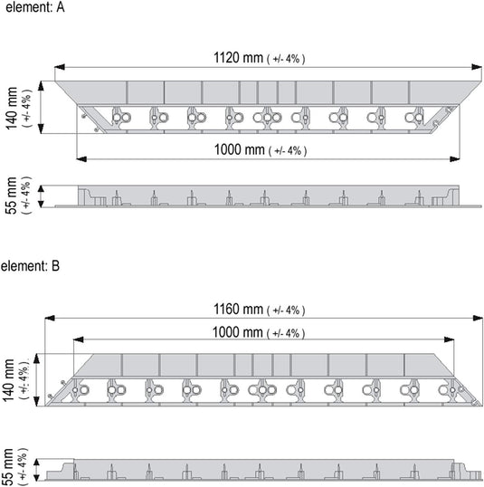 GARDENIX (Rasenkante Rim 90° (55 mm x 140 mm) Beeteinfassung Beetumrandung Raseneinfassung Pflastersteine ​​Mähkante + 3 Nägel pro Meter