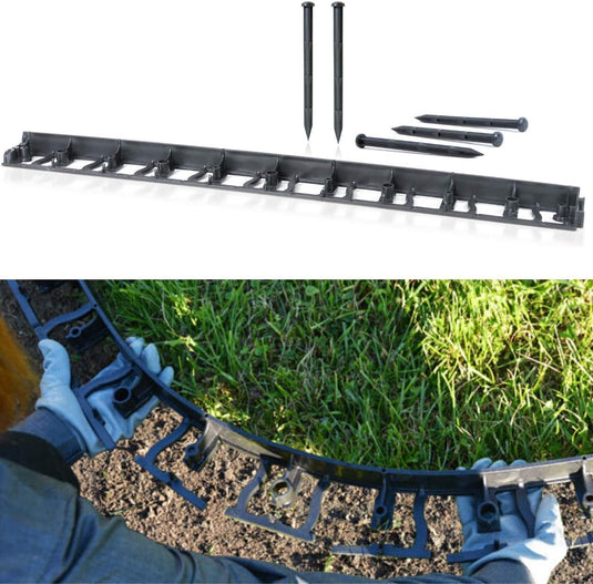 GARDENIX (lawn edging 45 mm x 80 mm) bed edging bed edging lawn edging paving stones mowing edge + 3 nails per meter