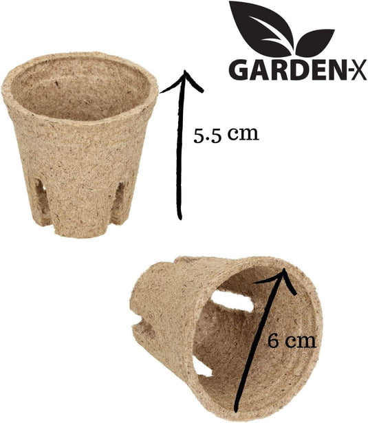 GARDENIX Rozmnožovací talíř s podšálkem se 40 semínky z rašeliny (kulatý, průměr 6 cm x 5 cm)